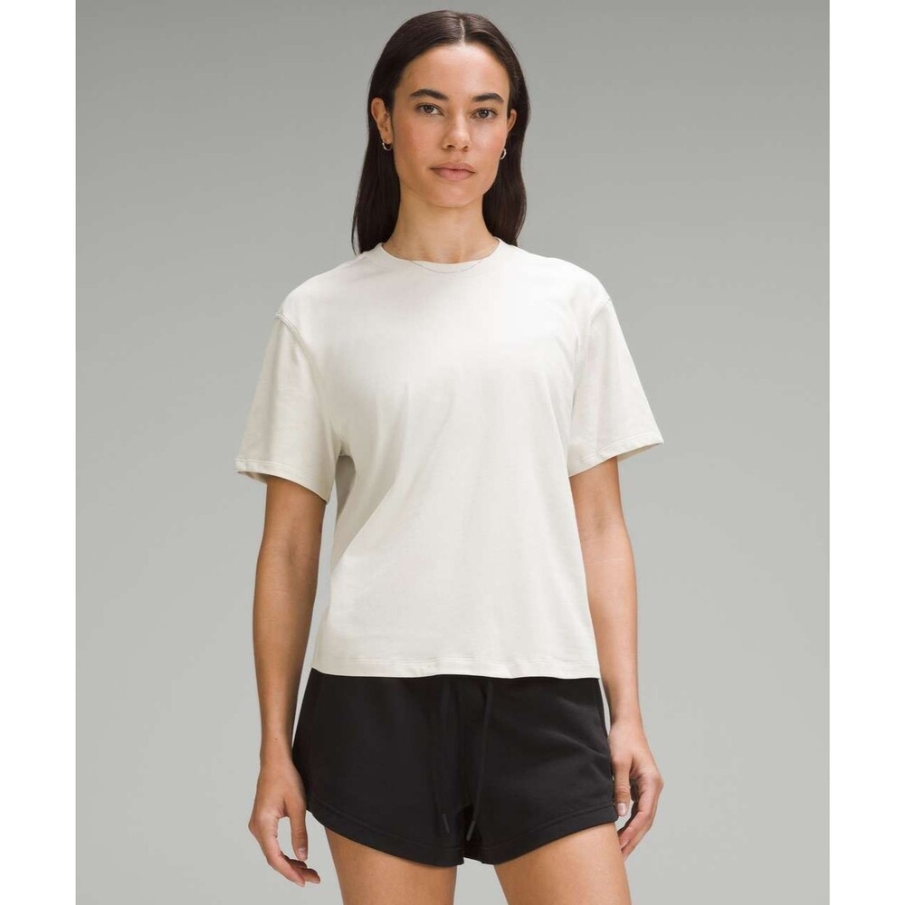 Lululemon Relaxed-Fit Cotton Jersey T-Shirt Bone (First Release) Women's XL READ - Picture 3 of 9